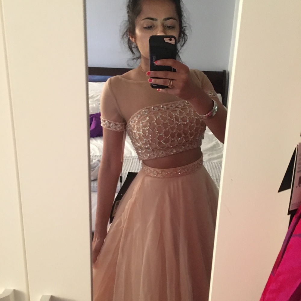 NWT Terani peach 2 piece dress